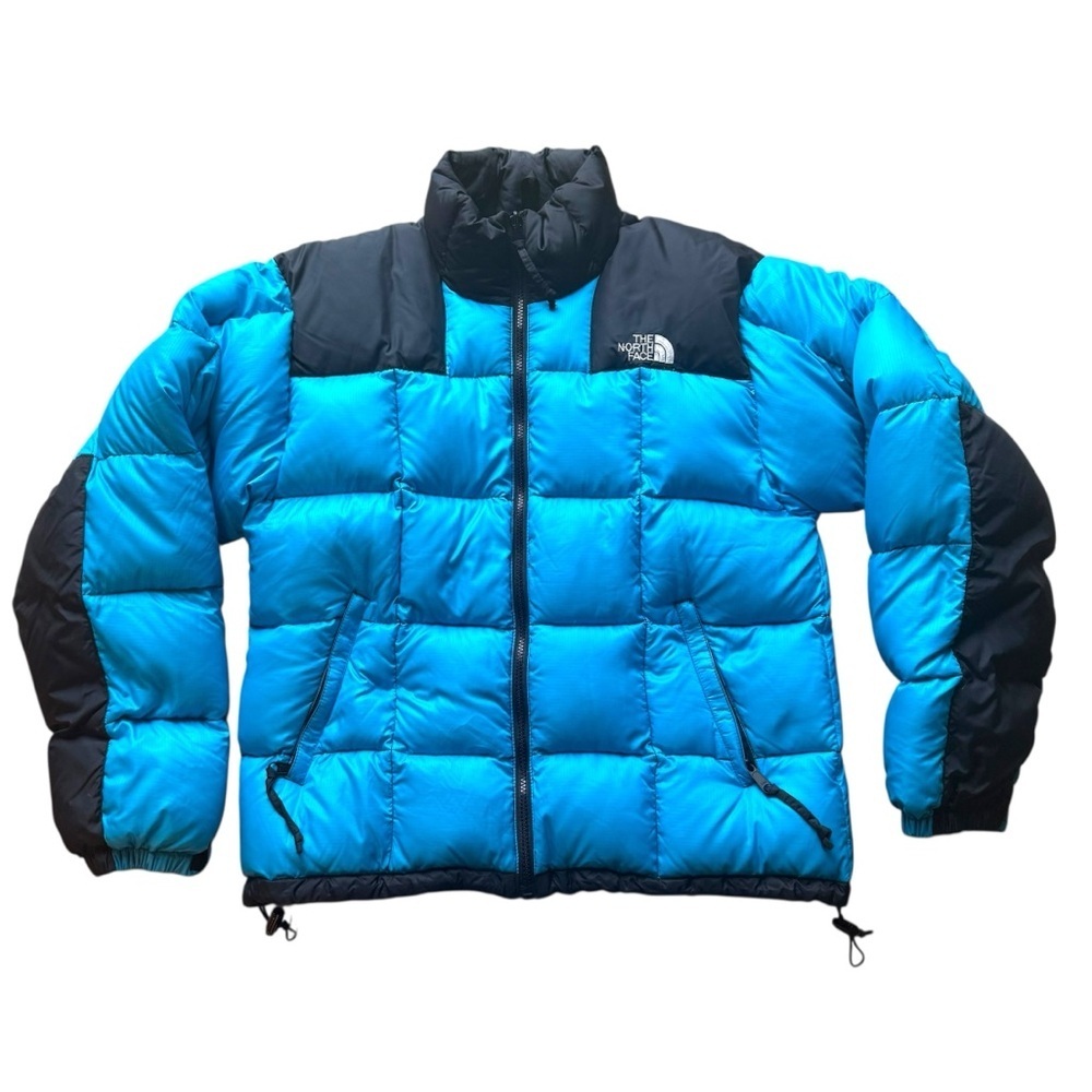 The North Face Lhotse Puffer Down Filled Jacket Sz M Puffy 90s Rare Teal/Blue